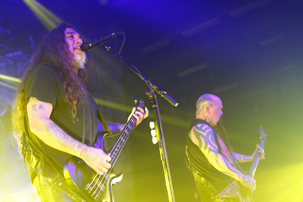 Tom Araya och Kerry King jobbar sig slayerskt fram genom sin thrash-historia. Foto: Thomas Johansson